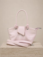 Sac à main et épaule doux effet cuir avec détail nœud, couleur poudre