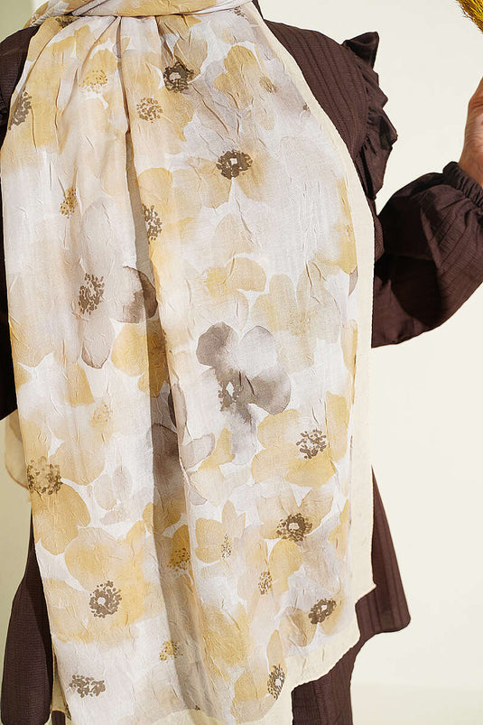Soft Flora Bambu Kraş Şal Sarı