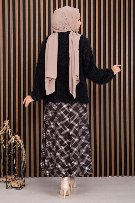 Pull en maille douce et texturée noir