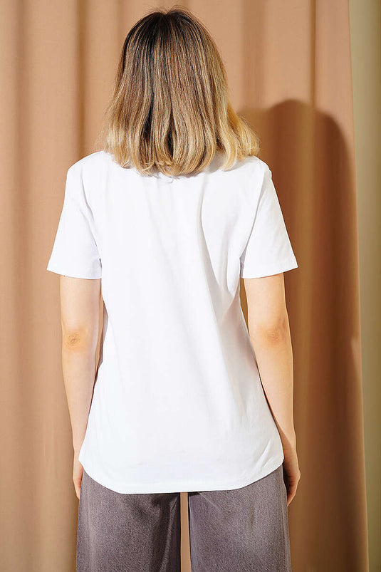 T-shirt Mini Spécial à Imprimé Pierre Blanc
