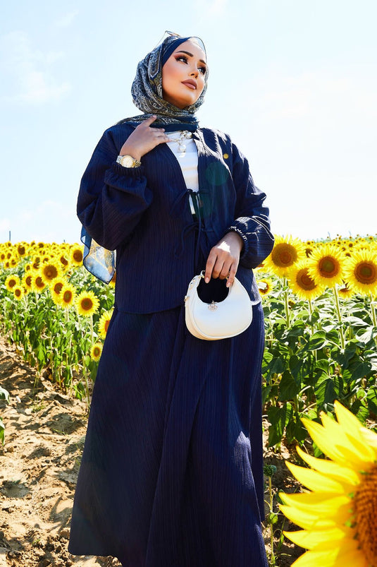 Spor Kimono Etekli Takım Lacivert