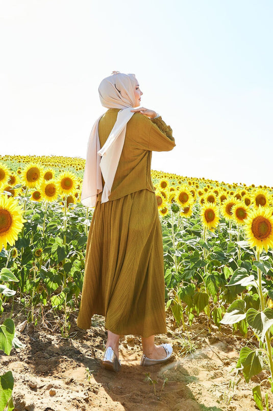 Sports Kimono Skirt Set Oil Green