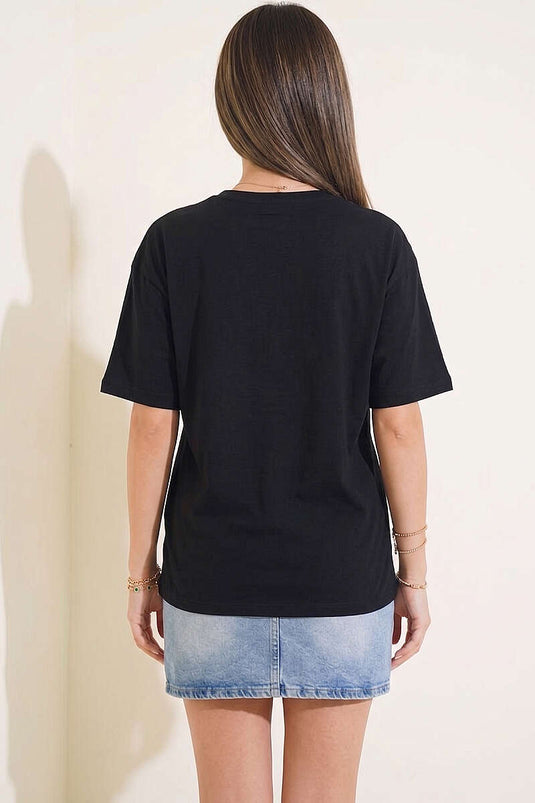 T-shirt Stay Cool imprimé noir