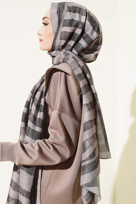 Bufanda Lina con patrón de palitos en piedra