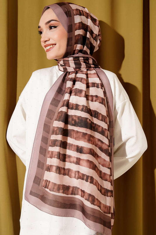 Stick Desen Lina Şal Vizon