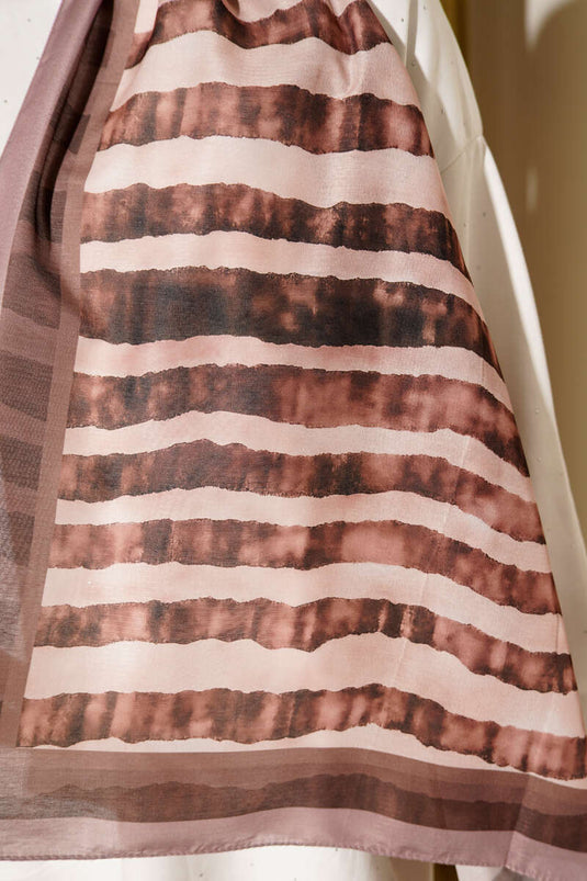 Stick Desen Lina Şal Vizon