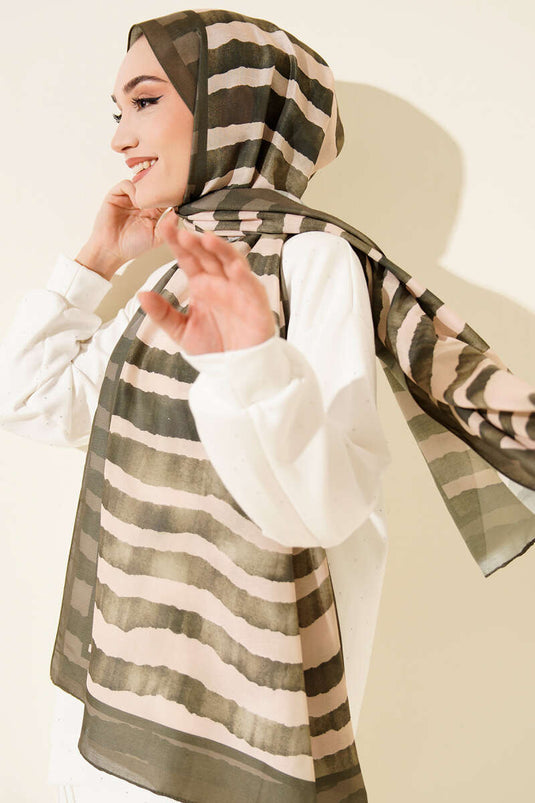 Écharpe Lina à motif bâtonnet Émeraude