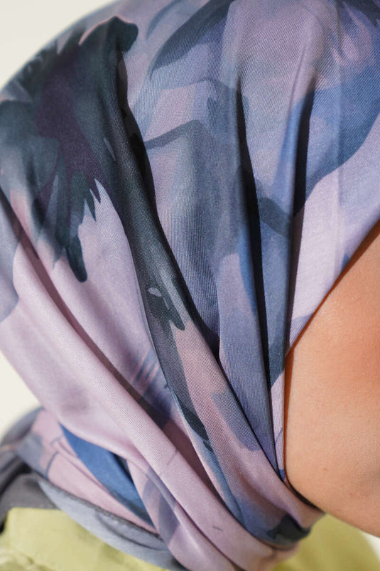 Su Gölgesi Desenli Eşarp Kayrak Grisi