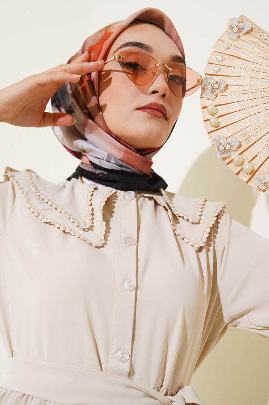 Schal mit Wasserschattenmuster, Orange