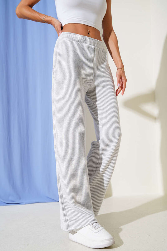 بنطال ووترواي ذو الخصر المطاطي، رمادي