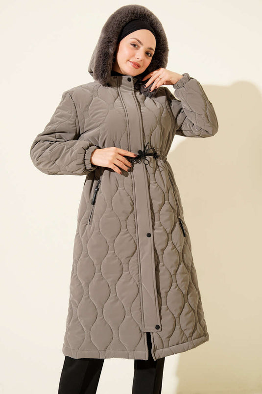 Waterway Quilted Zip-Up Jacket Grey