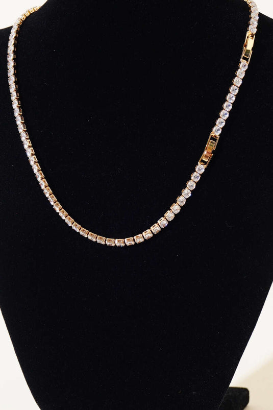 Waterway Stone Necklace Gold