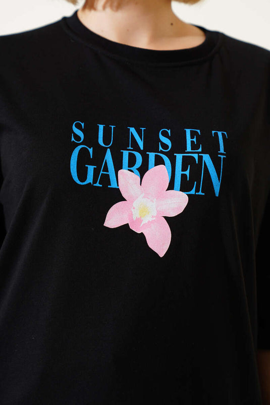 Sunset Printed T-shirt Black