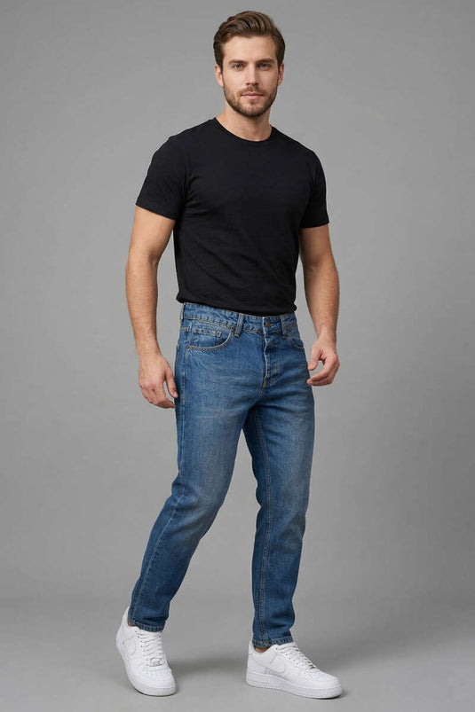 Pantalon homme coupe fuselée teinte café