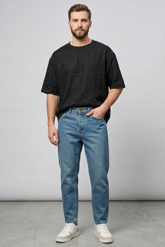 Tapered Fit Kot Erkek Pantolon Yeşil Tint