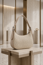 Sac À Main Et Épaule Beige Orné De Pierres