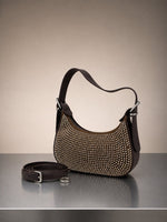 Sac à main et épaule avec détails en pierre, marron