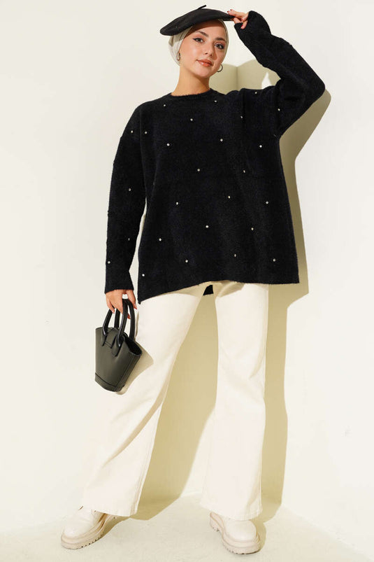 سترة لحية بتفاصيل حجرية سوداء