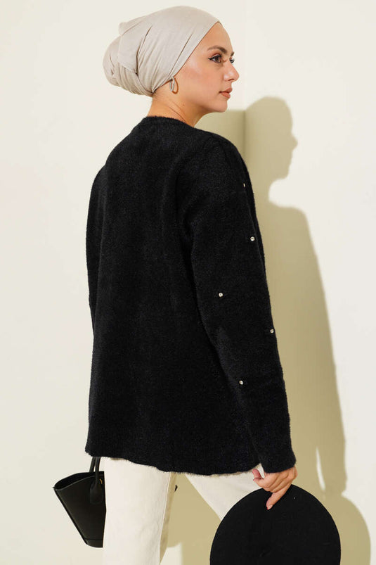 سترة لحية بتفاصيل حجرية سوداء