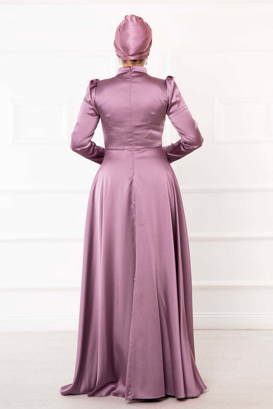 Robe de soirée hijab Stone Design lilas