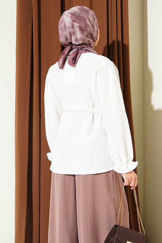 Chemise Blanche À Boutons Et Ceinture