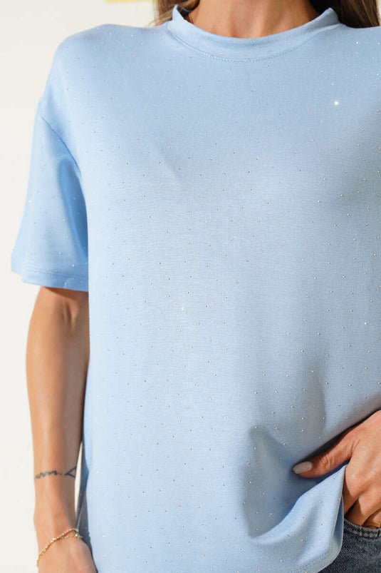 Stone Crystal T-shirt Blue