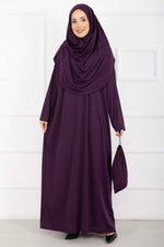 Robe de prière voilée avec sac de transport violet