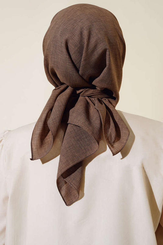 Stonewashed Linen Scarf Milk Coffee -5