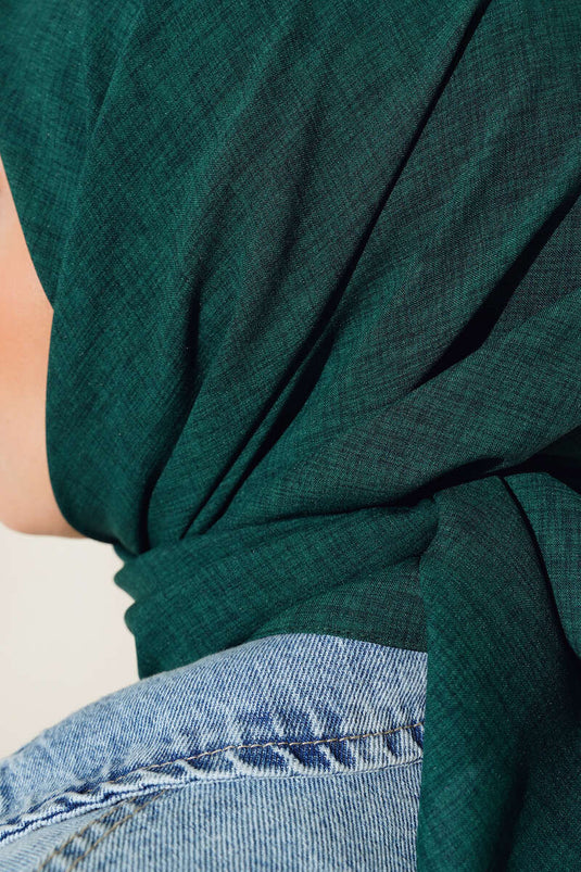 Stonewashed Linen Scarf Emerald -18