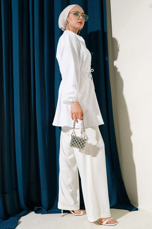 قميص تيريكوتون أبيض بأزرار من Stoned Brit