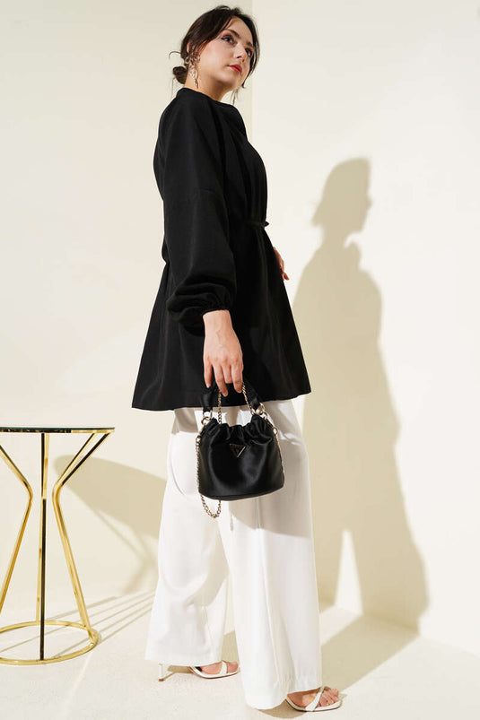 Chemise boutonnée Terikoton noire Stoned Brit