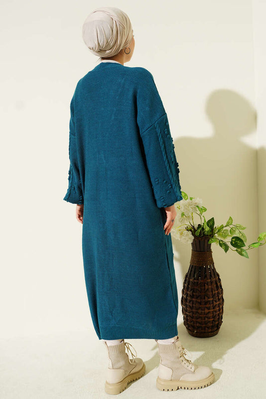 Stoned Buttoned Knit Cardigan Petrol