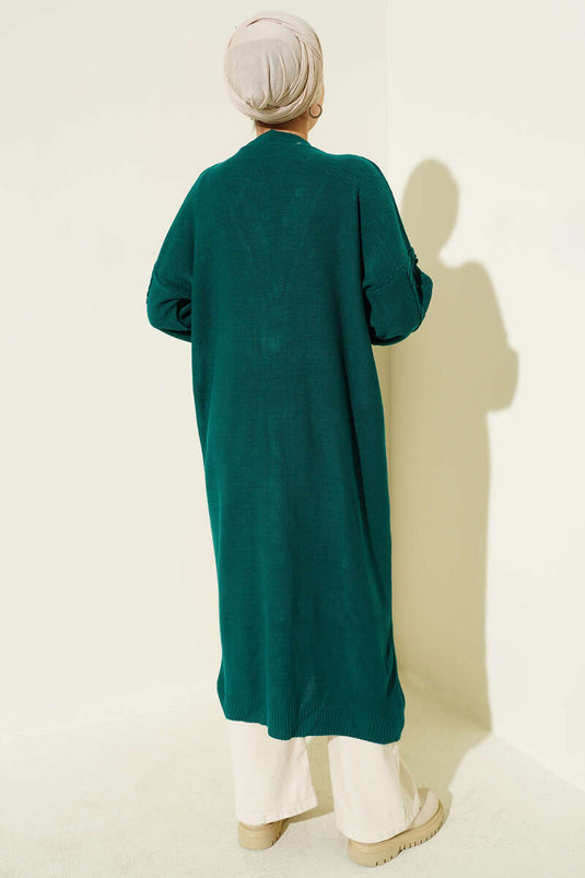 Cardigan tricoté boutonné Stoned Émeraude