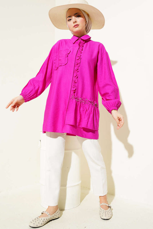 Chemise à volants Stoned Fuchsia