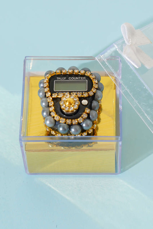 Gray Prayer Beads with Stones and Pearls