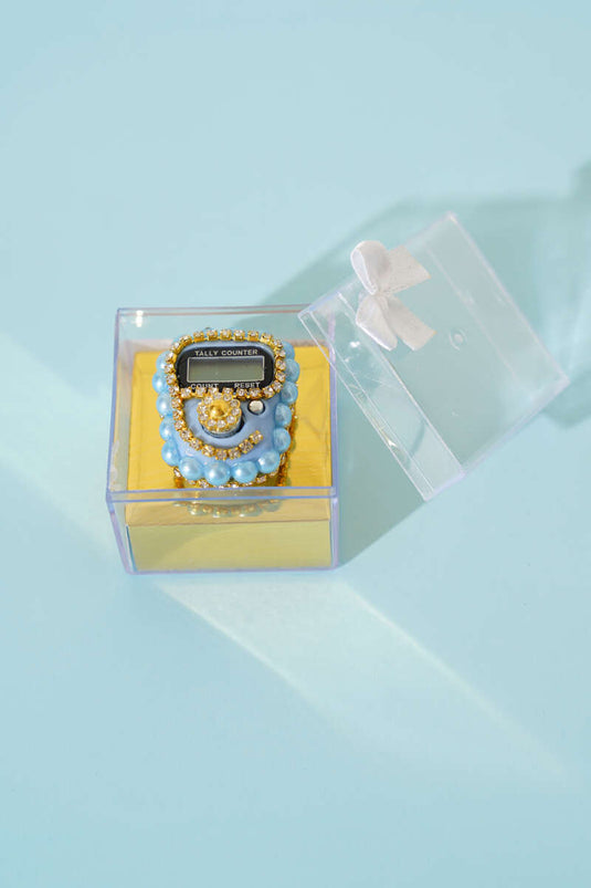 Zikirmatik bleu perle de pierre