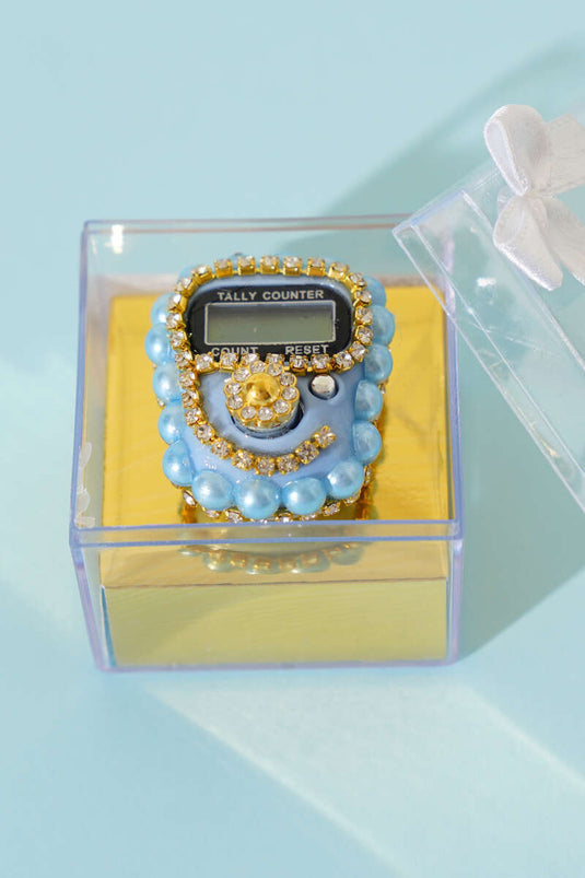 Zikirmatik bleu perle de pierre