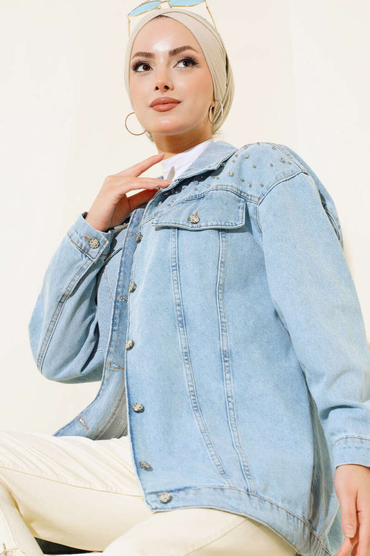 Veste En Jean Stoned Bleu Jean