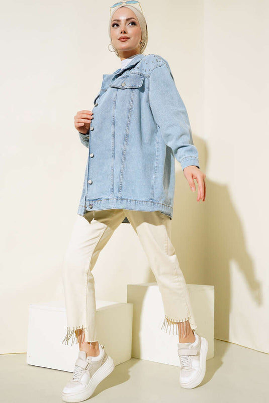 Veste En Jean Stoned Bleu Jean