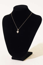 Collier Mini Coeur Pierre Doré