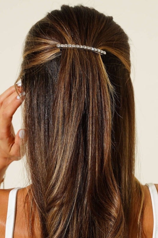 Automatisches Dornschloss mit Steinen in Silber