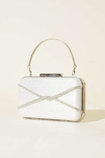 Sac De Soirée À Rayures Et Ornements Blanc
