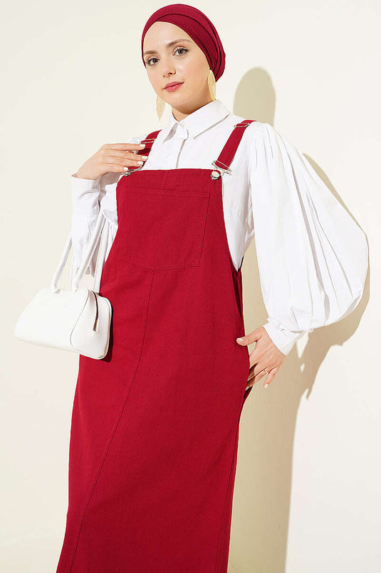 Tek Cepli Gabardin Slopet Bordo