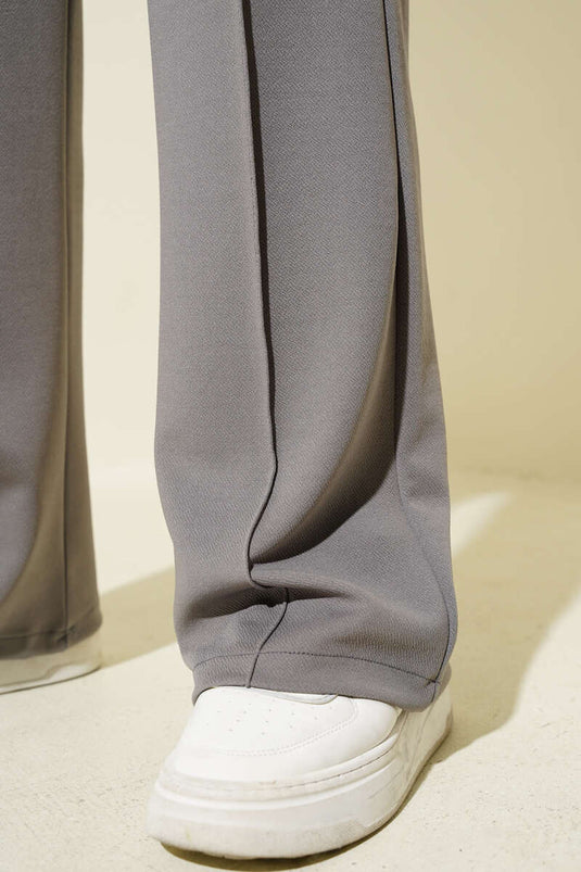 Pantalon à un seul bouton de couleur fumée