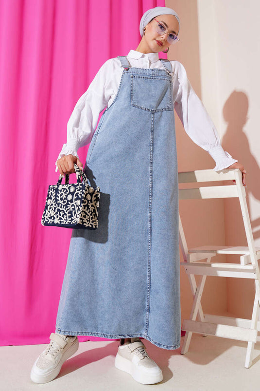 Poche poitrine unique Denim Slopet Denim clair