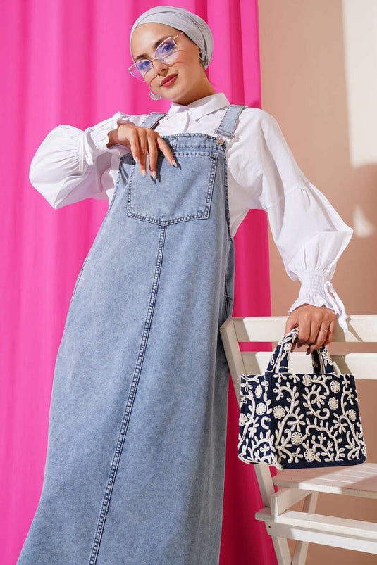 Poche poitrine unique Denim Slopet Denim clair