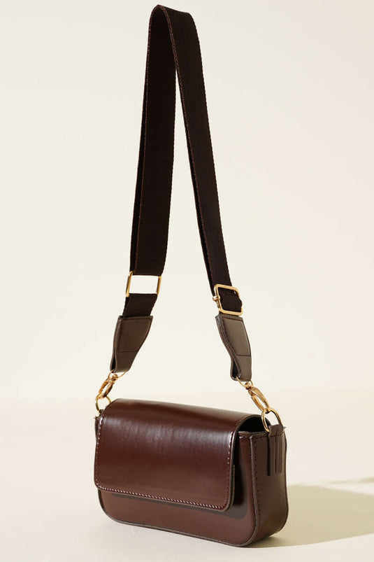 Single-Compartment Magnetic Shoulder Bag, Coffee