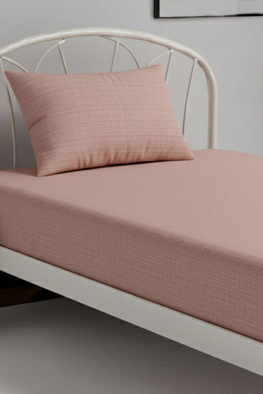 طقم ملاءات سرير مفردة، لون وردي فاتح