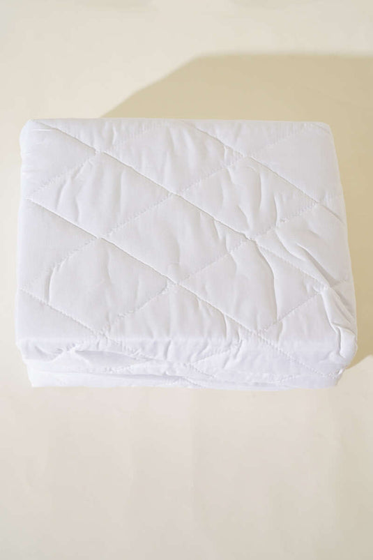 Single Quilted Waterproof Mattress Protector White