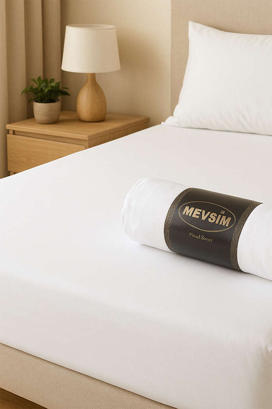 ملاءة سرير مفردة من الجيرسيه، بيضاء